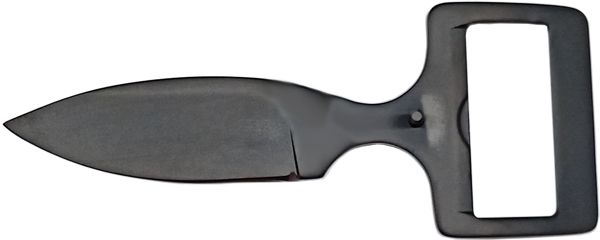 massey belt knife single edge wide in black